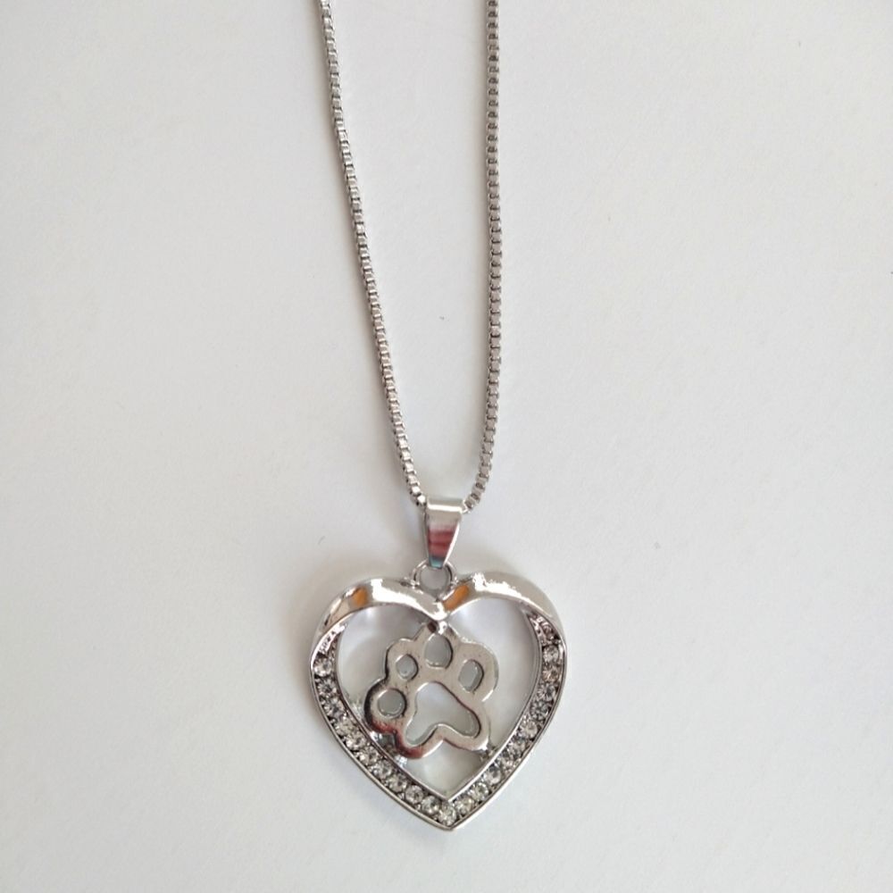 3/$25 Dog/Cat Paw Heart Necklace